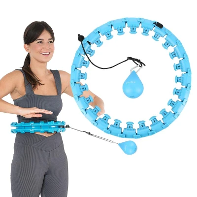 HMS Sada masážní hula hoop HHW01 se závažím a zeštíhlujícího pásu BR163 modrá