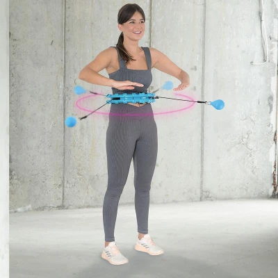 HMS Sada masážní hula hoop HHW01 se závažím a zeštíhlujícího pásu BR163 modrá