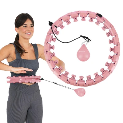 HMS Sada masážní hula hoop HHW01 se závažím a zeštíhlujícího pásu BR163 růžová