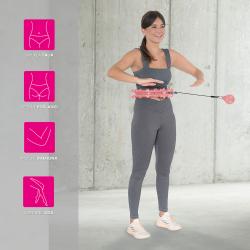 HMS Sada masážny hula hoop HHW01 so závažím a zoštíhľujúceho pásu BR163 ružová