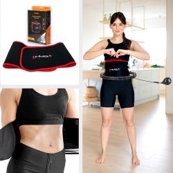 HMS Sada masážní hula hoop HHW02 se závažím a zeštíhlujícího pásu BR163 černá