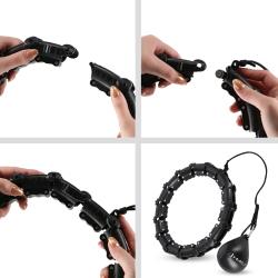 HMS Sada masážní hula hoop HHW02 se závažím a zeštíhlujícího pásu BR163 černá