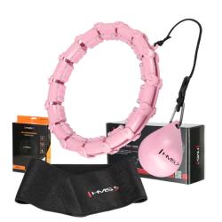 HMS Sada masážny hula hoop HHW02 so závažím a zoštíhľujúceho pásu BR163 ružová