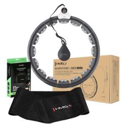 HMS Sada masážní hula hoop HHW06 černá se závažím a počítadlem a zeštíhlujícího pásu BR163 plus size HMS Sada masážní hula hoop HHW06 černá se závažím a počítadlem a zeštíhlujícího pásu BR163 plus size