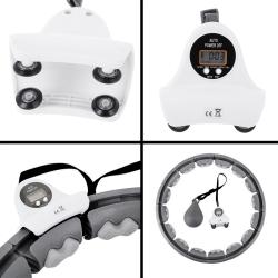 HMS Sada masážní hula hoop HHW06 černá se závažím a počítadlem a zeštíhlujícího pásu BR163 plus size