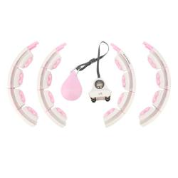 HMS Sada masážní hula hoop HHW06 růžová se závažím a počítadlem a zeštíhlujícího pásu BR163 plus size