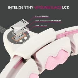 HMS Sada masážny hula hoop HHW06 ružová so závažím a počítadlom a zoštíhľujúceho pásu BR163 plus size