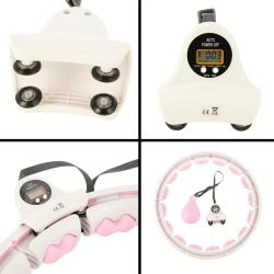 HMS Sada masážny hula hoop HHW06 ružová so závažím a počítadlom a zoštíhľujúceho pásu BR163 plus size