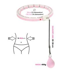 HMS Sada masážny hula hoop HHW06 ružová so závažím a počítadlom a zoštíhľujúceho pásu BR163 plus size