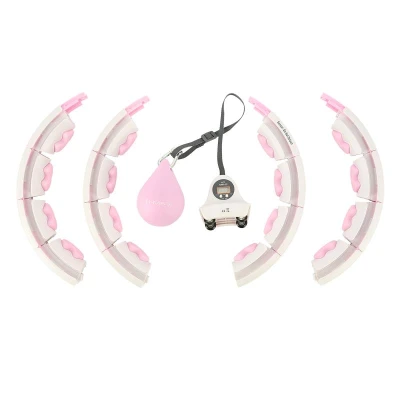 HMS Sada masážní hula hoop HHW06 růžová se závažím a počítadlem a zeštíhlujícího pásu BR163 plus size