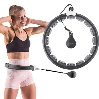 HMS Sada masážní hula hoop HHW06 se závažím a počítadlem a zeštíhlujícího pásu BR163 černá
