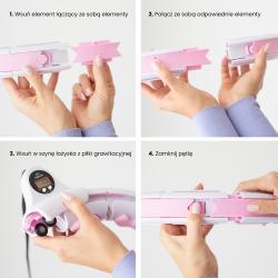 HMS Sada masážny hula hoop HHW06 so závažím a počítadlom a zoštíhľujúceho pásu BR163 ružová