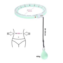 HMS Sada masážní hula hoop HHW06 se závažím a počítadlem a zeštíhlujícího pásu BR163 zelená