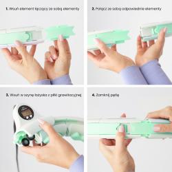 HMS Sada masážny hula hoop HHW06 zelený so závažím a počítadlom a zoštíhľujúceho pásu BR163 plus size