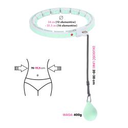 HMS Sada masážny hula hoop HHW06 zelený so závažím a počítadlom a zoštíhľujúceho pásu BR163 plus size