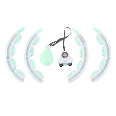 HMS Sada masážní hula hoop HHW06 zelená se závažím a počítadlem a zeštíhlujícího pásu BR163 plus size