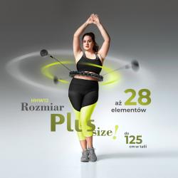 HMS Sada masážní hula hoop HHW12 PLUS Size se závažím a zeštíhlujícího pásu BR163 černá