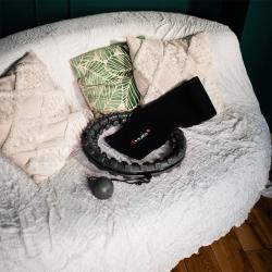 HMS Sada masážní hula hoop HHW12 PLUS Size se závažím a zeštíhlujícího pásu BR163 černá