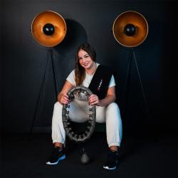 HMS Sada masážní hula hoop HHW12 PLUS Size se závažím a zeštíhlujícího pásu BR163 černá