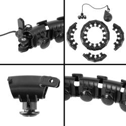 HMS Sada masážní hula hoop HHW12 PLUS Size se závažím a zeštíhlujícího pásu BR163 černá