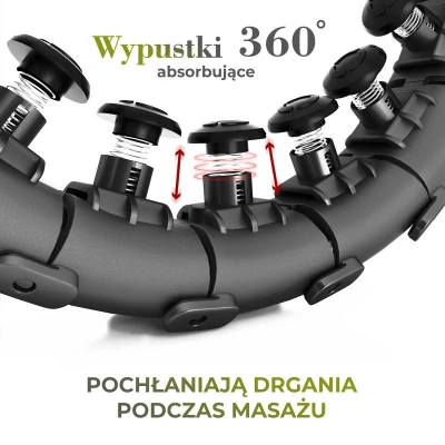 HMS Sada masážní hula hoop HHW12 PLUS Size se závažím a zeštíhlujícího pásu BR163 černá