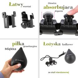 HMS Sada masážní hula hoop HHW12 PLUS Size se závažím a zeštíhlujícího pásu BR163 černá