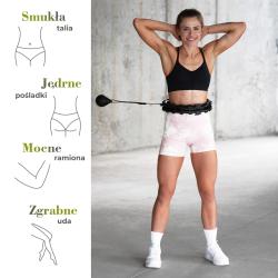 HMS Sada masážní hula hoop HHW12 PLUS Size se závažím a zeštíhlujícího pásu BR163 černá