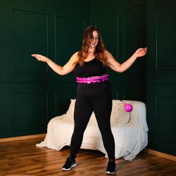 HMS Sada masážny hula hoop HHW12 PLUS Size so závažím a zoštíhľujúceho pásu BR163 fialová