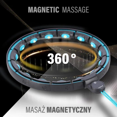 HMS Sada masážní hula hoop se závažím HHM17 a zeštíhlujícího pásu BR163 černá/tyrkysová