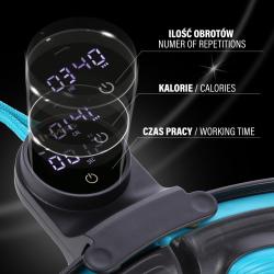 HMS Sada masážny hula hoop so závažím HHM17 a zoštíhľujúceho pásu BR163 čierna/tyrkysová