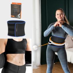 HMS Sada masážny hula hoop so závažím HHM21 a zoštíhľujúceho pásu BR1313 biela/oranžová