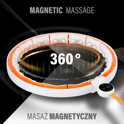 HMS Sada masážní hula hoop se závažím HHM21 a zeštíhlujícího pásu BR1313 bílá/oranžová