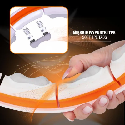 HMS Sada masážní hula hoop se závažím HHM21 a zeštíhlujícího pásu BR1313 bílá/oranžová