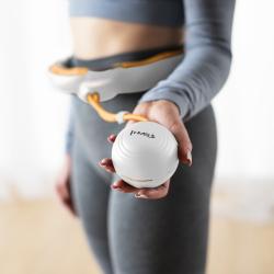 HMS Sada masážny hula hoop so závažím HHM21 a zoštíhľujúceho pásu BR1313 biela/oranžová