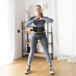 HMS Sada masážny hula hoop so závažím HHM21 a zoštíhľujúceho pásu BR1313 čierna/žltá