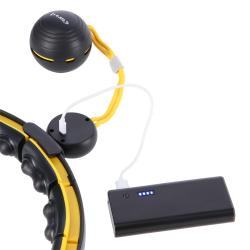 HMS Sada masážny hula hoop so závažím HHM21 a zoštíhľujúceho pásu BR1313 čierna/žltá