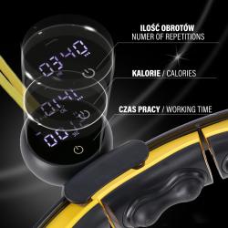 HMS Sada masážny hula hoop so závažím HHM21 a zoštíhľujúceho pásu BR1313 čierna/žltá