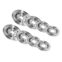 HMS Sada ocelových olympijských kotoučů TOS 2 x 1,5 - 5,0 kg (22 kg)