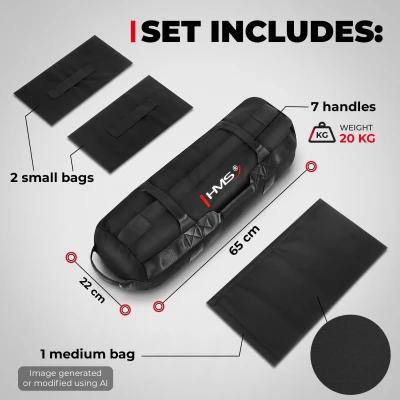 HMS Sandbag WSW20 černý 1-20 kg prázdný posilovací vak