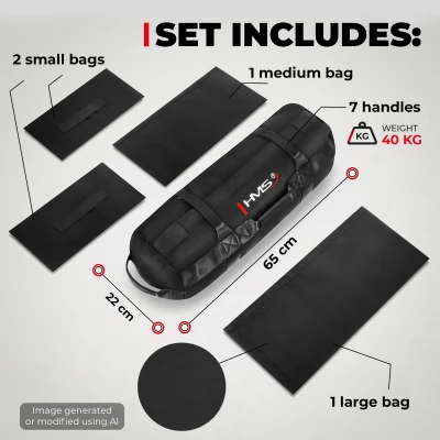 HMS Sandbag WSW40 černý 1-40 kg prázdný posilovací vak