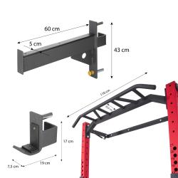 HMS Skládací posilovací klec - Power Rack KLT23 červená