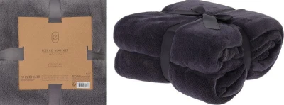Homestyling Deka fleece 180 x 230 cm ESSENTIALS antracit