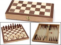 HOT Games Šachy + backgammon dřevěné intarzované 29 cm