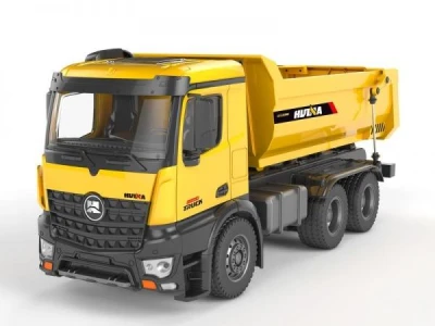 Huina Mercedes-Benz Arocs žlutý celokovový proporcionální RC sklápěč s nosností 3,5 kg