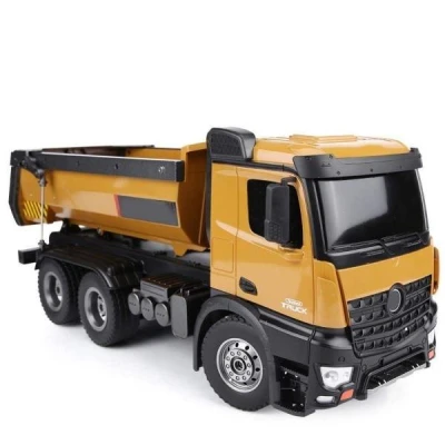 Huina Mercedes-Benz Arocs žlutý celokovový proporcionální RC sklápěč s nosností 3,5 kg