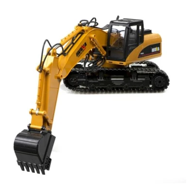 Huina žlutočerný RC pásový bagr 1:14 s drapákem a bouracím kladivem