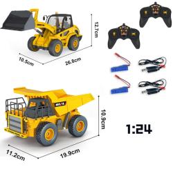 Huina RC sada sklápěč a kolový nakladač 1:24