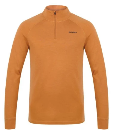 Husky Aron Zip M mustard pánská merino mikina POUZE XXL (VÝPRODEJ)