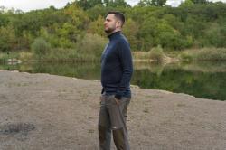 Husky Aron Zip M mustard pánská merino mikina POUZE XXL (VÝPRODEJ)