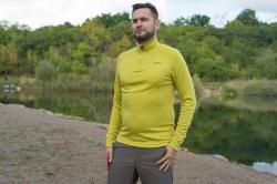 Husky Aron Zip M mustard pánská merino mikina POUZE XXL (VÝPRODEJ)